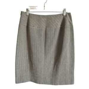 Michael Kors Herringbone Tweed Mini Skirt Size 4 Brown and Cream Work